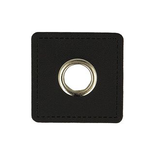 applicazione in similpelle con occhiello [ 4 pezzo/i / Ø 10 mm ] – nero, 
