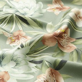 Magnolie in crepe satin con foglie di palma – canna palustre/beige, 