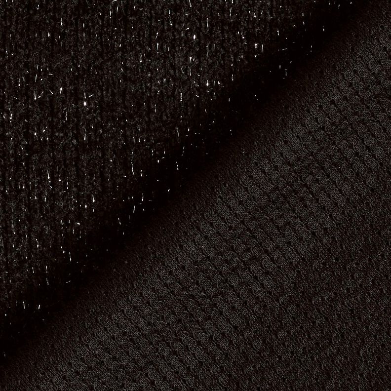 ciniglia maglia jacquard Glitter – nero/argento anticato effetto metallizzato,  image number 3