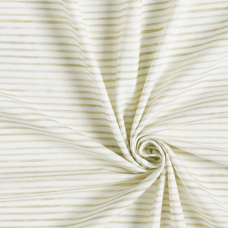jersey di cotone Strisce ad acquarello stampa digitale – avorio/pistacchio,  image number 3