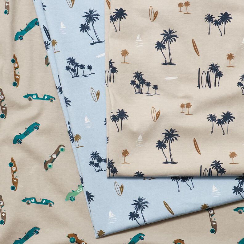 jersey di cotone Sensazione hawaiana – blu-argento,  image number 5