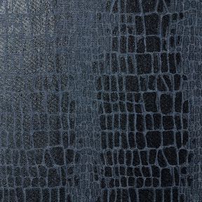 Denim in viscosa effetto rettile – nero-azzurro, 