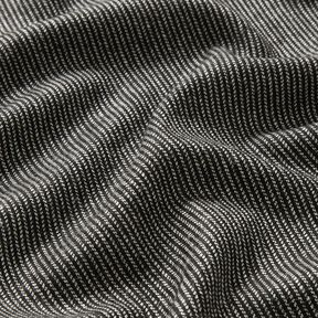 Tessuto per pantaloni in misto lana a righe melange – nero/bianco, 