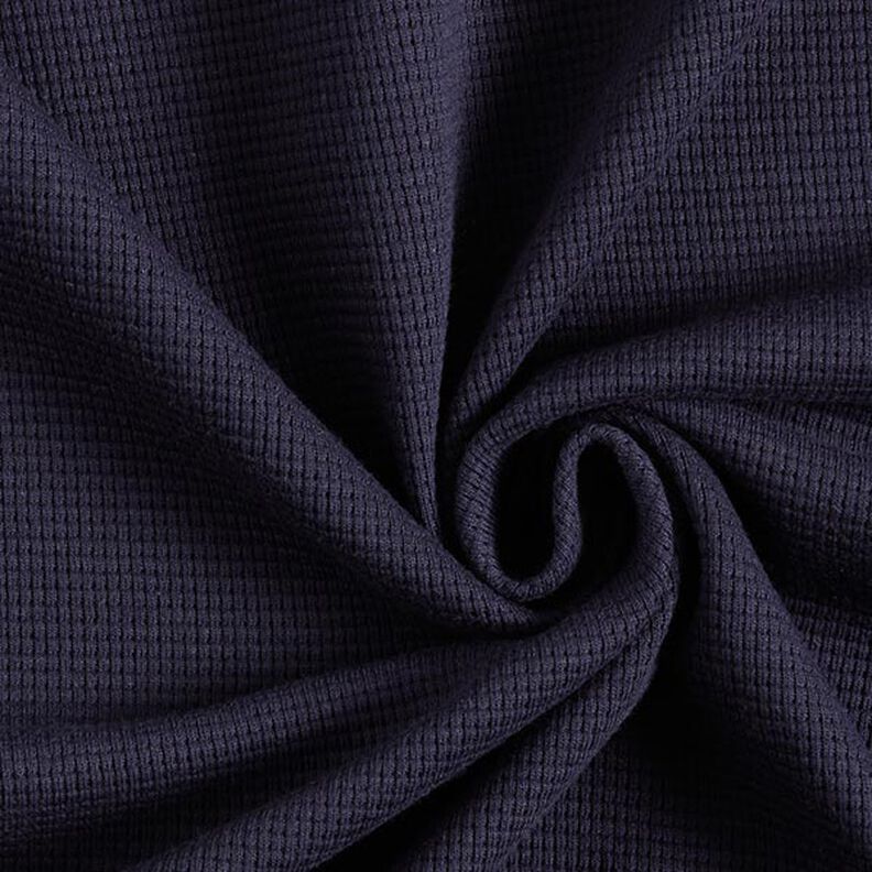 jersey di cotone, nido d’ape mini, tinta unita – blu marino | Resto 130cm,  image number 1