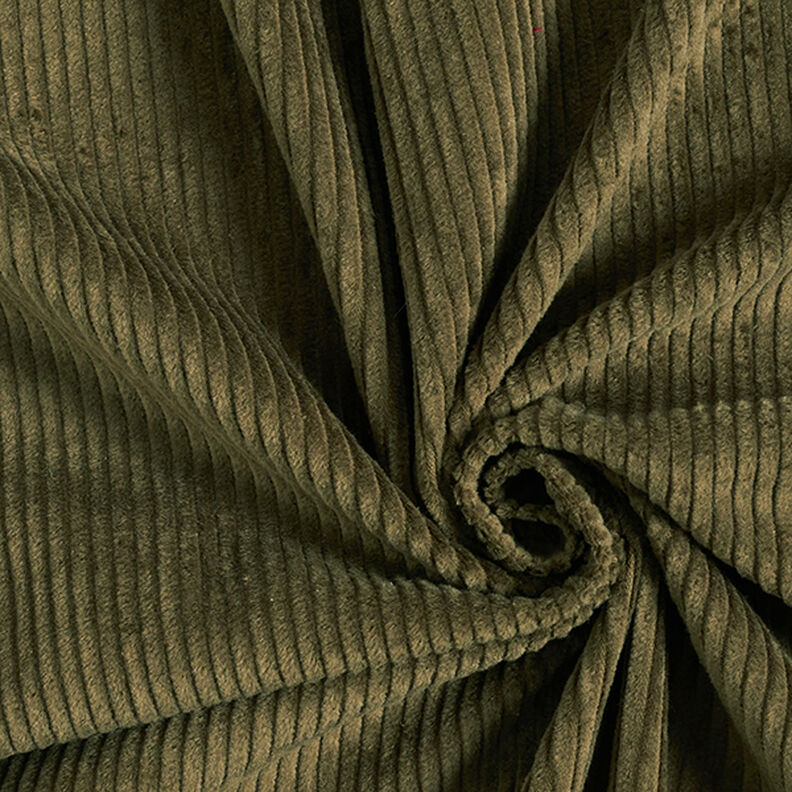 velluto a coste larghe prelavato tinta unita – verde oliva chiaro,  image number 1