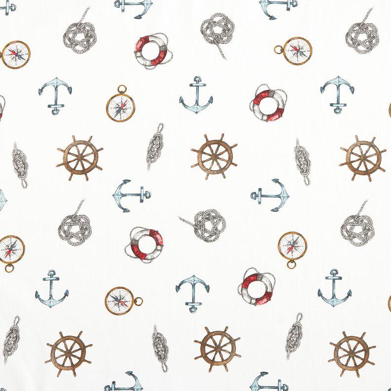 tessuto arredo panama Stile navy – bianco,  image number 1