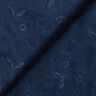 Gabardine elasticizzato con tralci ricamati – blu marino,  thumbnail number 4