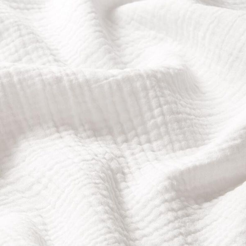 GOTS mussolina / tessuto doppio increspato | Tula – bianco lana,  image number 3