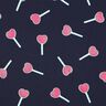 jersey di cotone Lecca lecca a forma di cuore glitterato | Poppy Fabrics – blu notte,  thumbnail number 1