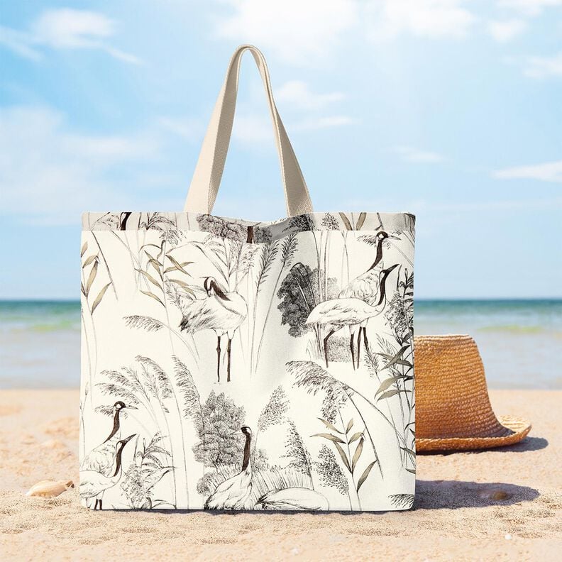 tessuto arredo mezzo panama gru &ndash; naturale/nero,  image number 7