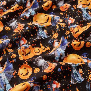 jersey di cotone Halloween stampa digitale – nero, 