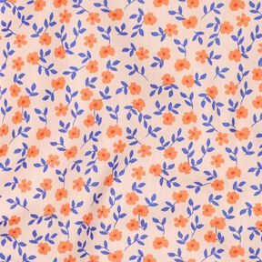 GOTS popeline di cotone fiorellini | Poppy Fabrics – naturale/arancio pesca, 