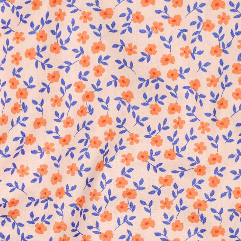 GOTS popeline di cotone fiorellini | Poppy Fabrics – naturale/arancio pesca, image number 3