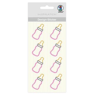 Adesivi design biberon bambine [ 8 pezzo/i ] – rosa/giallo, 
