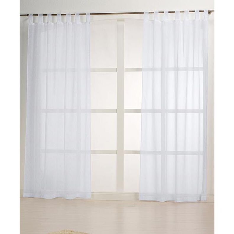 tessuto per tende, voile effetto lino 300 cm – bianco,  image number 5