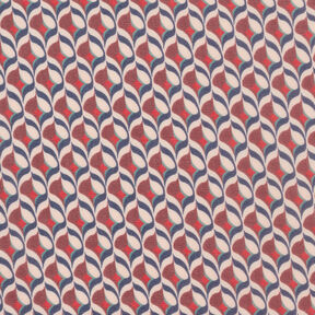 Chiffon motivo rétro – bianco/rosso scuro, 