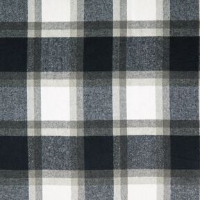 tessuto per cappotti Grandi quadri – blu notte/grigio chiaro, 
