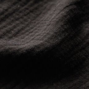 mussolina / tessuto doppio increspato – nero | Resto 70cm, 