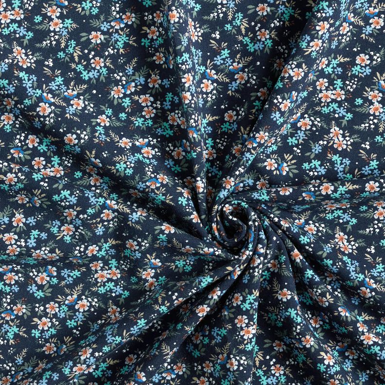 jersey di cotone Mare di boccioli – blu notte/eucalipto,  image number 3