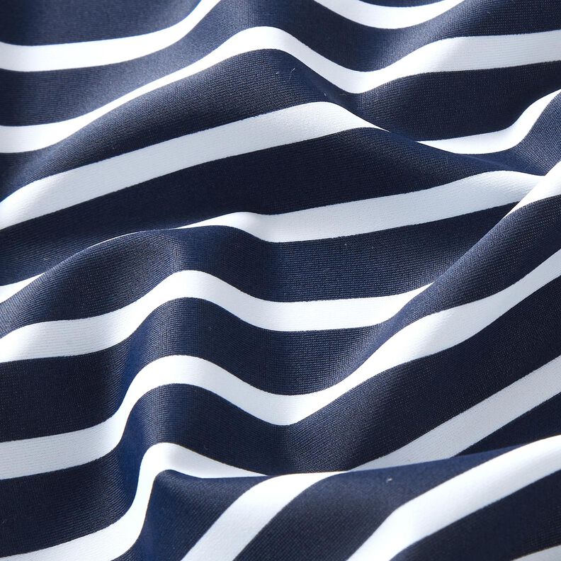 tessuto per costumi da bagno Righe navy – blu notte/bianco,  image number 2