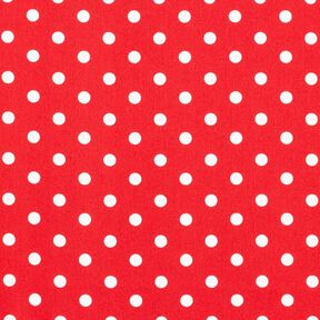 popeline di cotone grandi pois – rosso/bianco, 