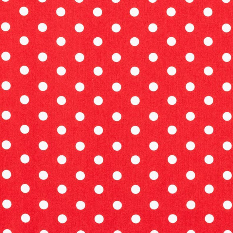 popeline di cotone grandi pois – rosso/bianco,  image number 1