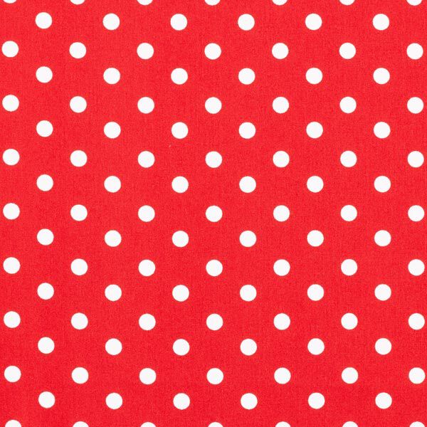 popeline di cotone grandi pois – rosso/bianco,  image number 1