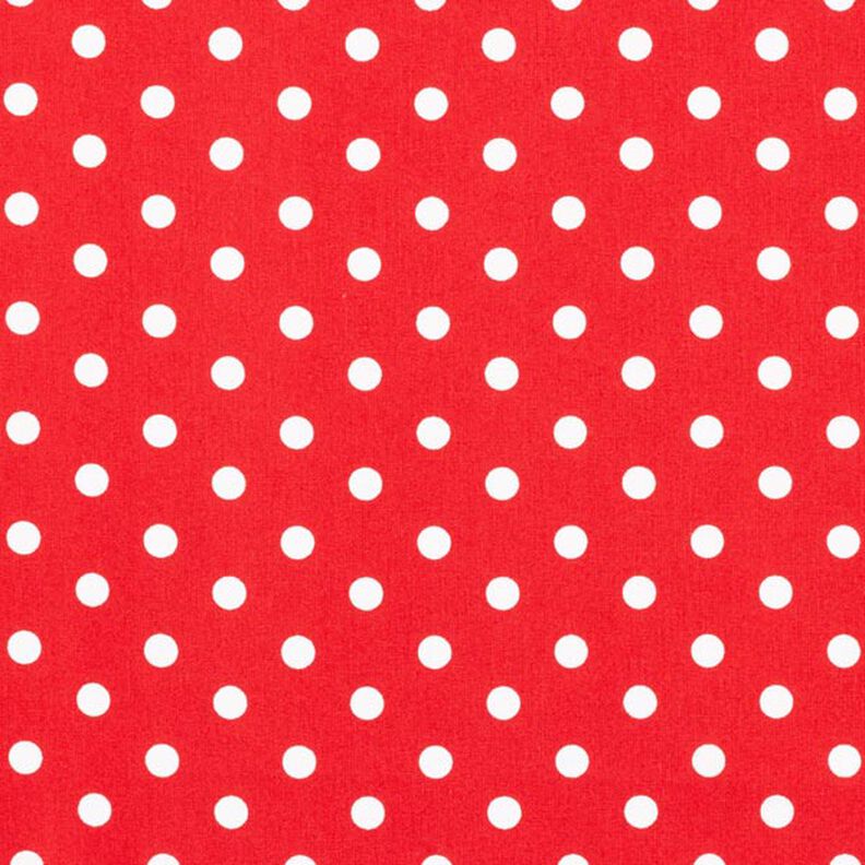 popeline di cotone grandi pois – rosso/bianco,  image number 1