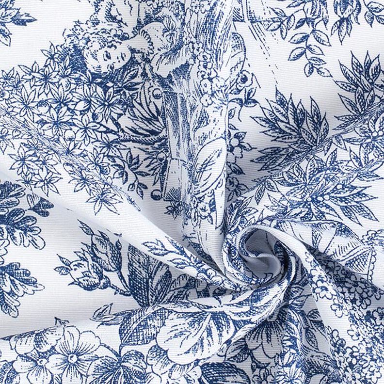 tessuto arredo tessuti canvas romanticismo – bianco/blu,  image number 3