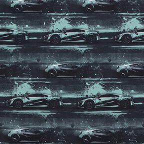 jersey di cotone Auto da corsa stampa digitale – nero/grigio perla, 