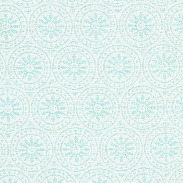Tessuto jacquard da esterni motivi ornamentali e cerchi – menta/bianco lana,  image number 1