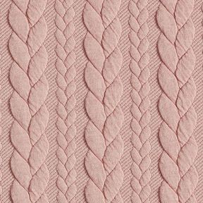 Jersey jacquard, cloqué, motivi a treccia – rosé, 