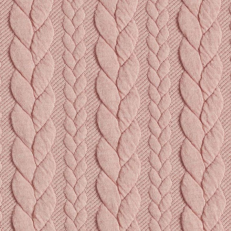 Jersey jacquard, cloqué, motivi a treccia – rosé,  image number 1