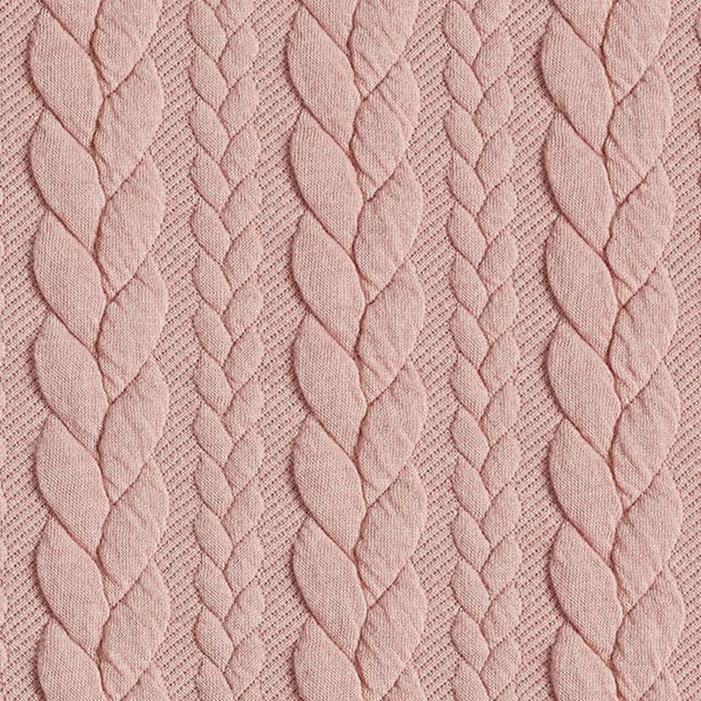 Jersey jacquard, cloqué, motivi a treccia – rosé,  image number 1