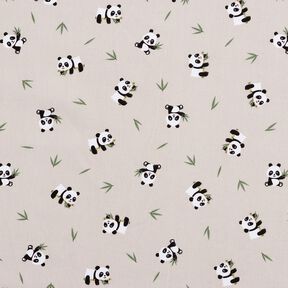 tessuto in cotone cretonne simpatico panda – naturale, 