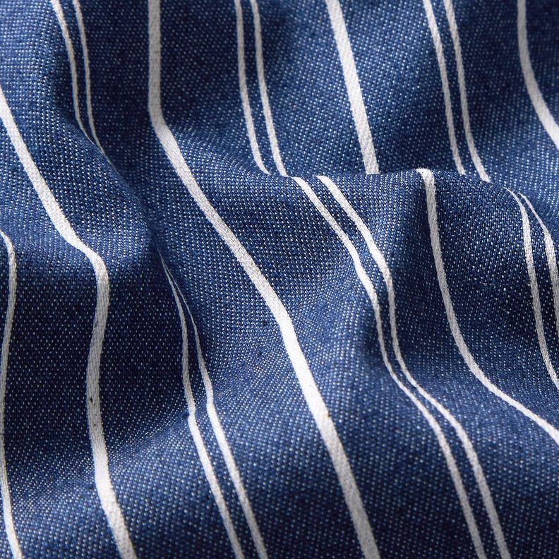 Tessuto denim leggero elasticizzato a righe – colore blu jeans,  image number 3