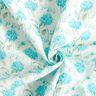 Misto lino con delicate ortensie – avorio/turchese chiaro,  thumbnail number 3