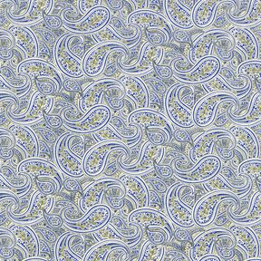 tessuto per camicie Paisley sovrapposto – indaco/verde oliva, 