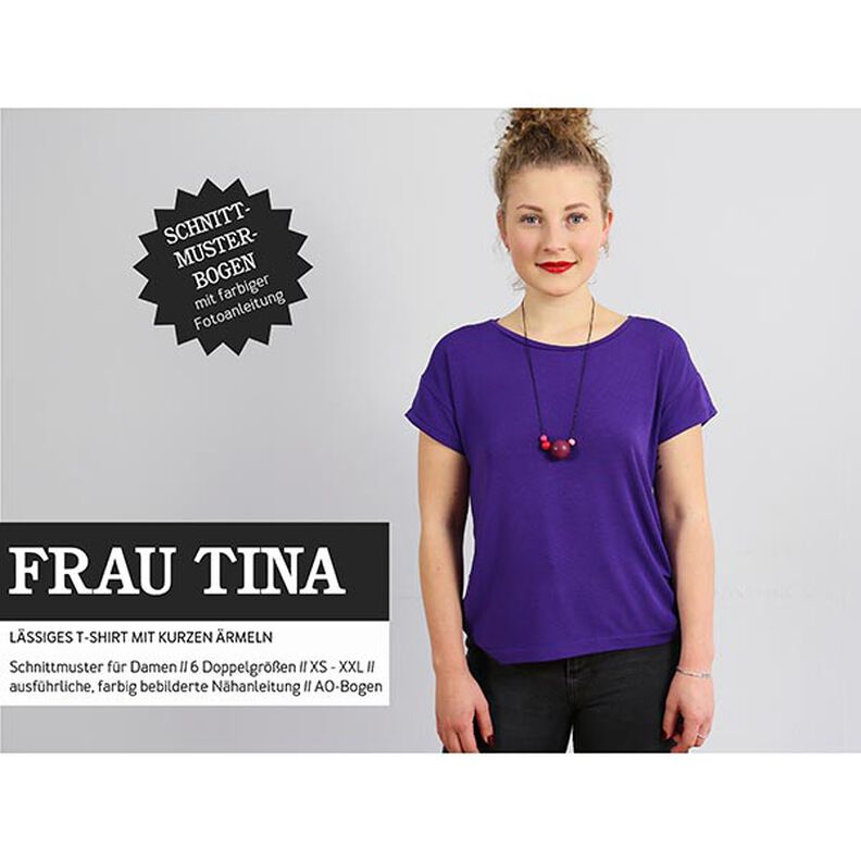 FRAU TINA – maglietta casual basic a maniche corte, Studio Schnittreif | XS - XXL,  image number 1