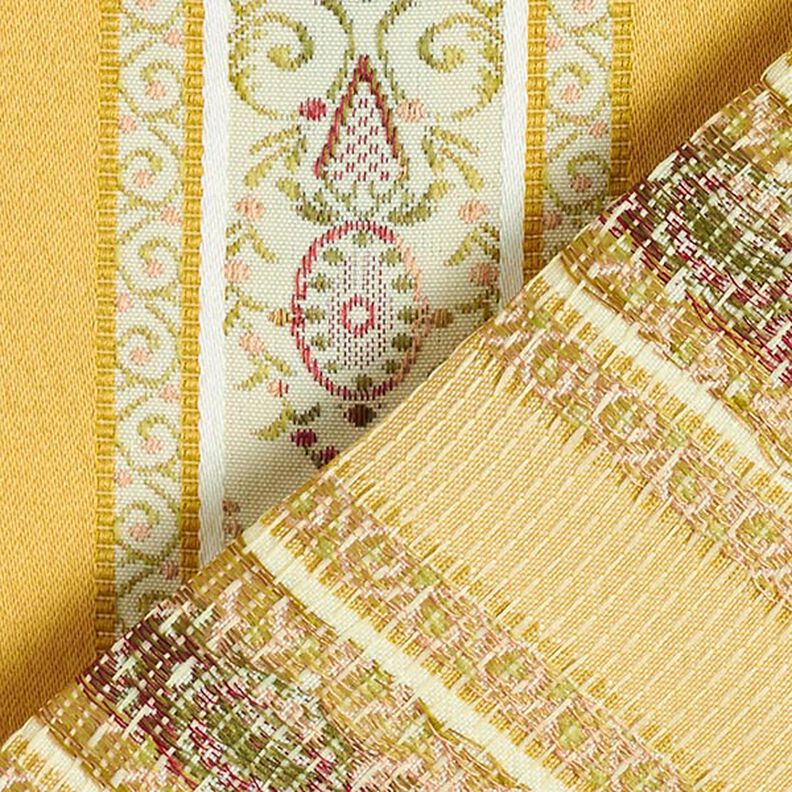 tessuto per arredi, jacquard, righe in stile Biedermeier – crema/arancio,  image number 3