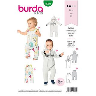 tuta, Burda 9299 | 68 - 98, 