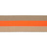 nastro gros-grain per borse, neon [ 40 mm ] – arancio neon/beige,  thumbnail number 1