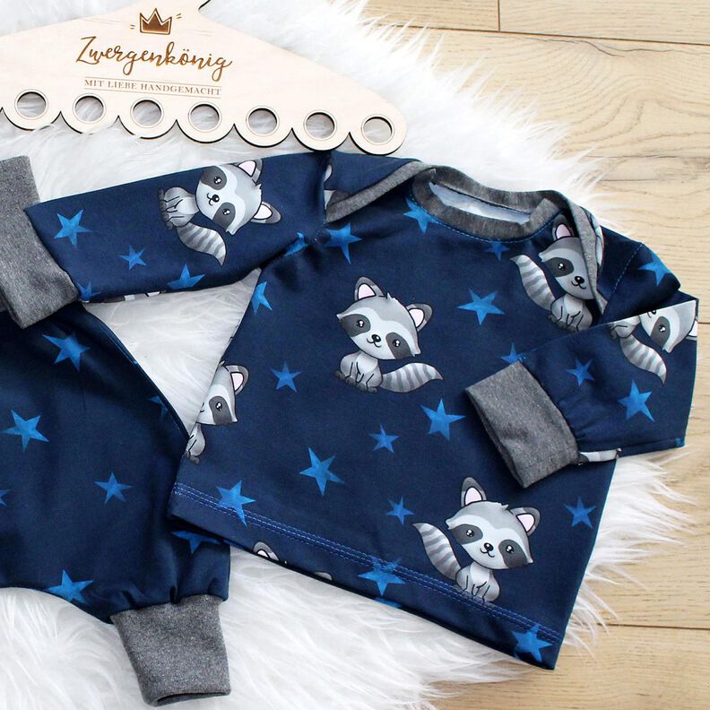 jersey di cotone Orsetto lavatore con stelle | Glitzerpüppi – blu notte/argento, image number 5