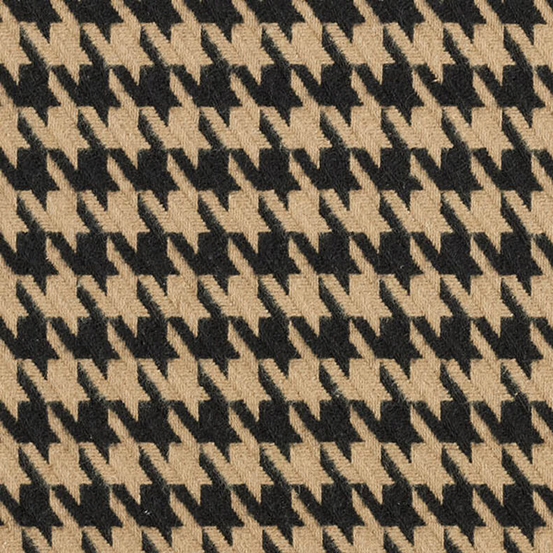 Tessuto per cappotto in tessuto misto cotone pied de poule – nero/anemone,  image number 1