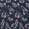 jersey di cotone Eucalipto e ortensie | Glitzerpüppi – blu notte/rosa,  thumbnail number 1