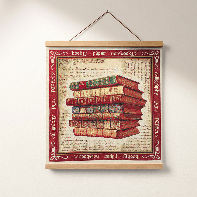 tessuto arredo, taglio di tessuto gobelin libri – beige,  image number 6