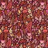 tessuto in cotone cretonne fiori selvatici – rosso merlot/porpora,  thumbnail number 1