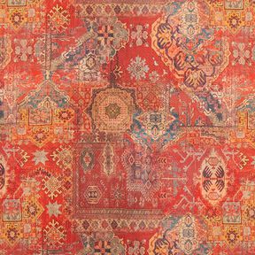 tessuto arredo mezzo panama ornamenti etnici – terracotta, 