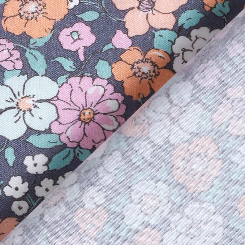 GOTS popeline di cotone Prato fiorito | Poppy Fabrics – grigio ardesia,  image number 4
