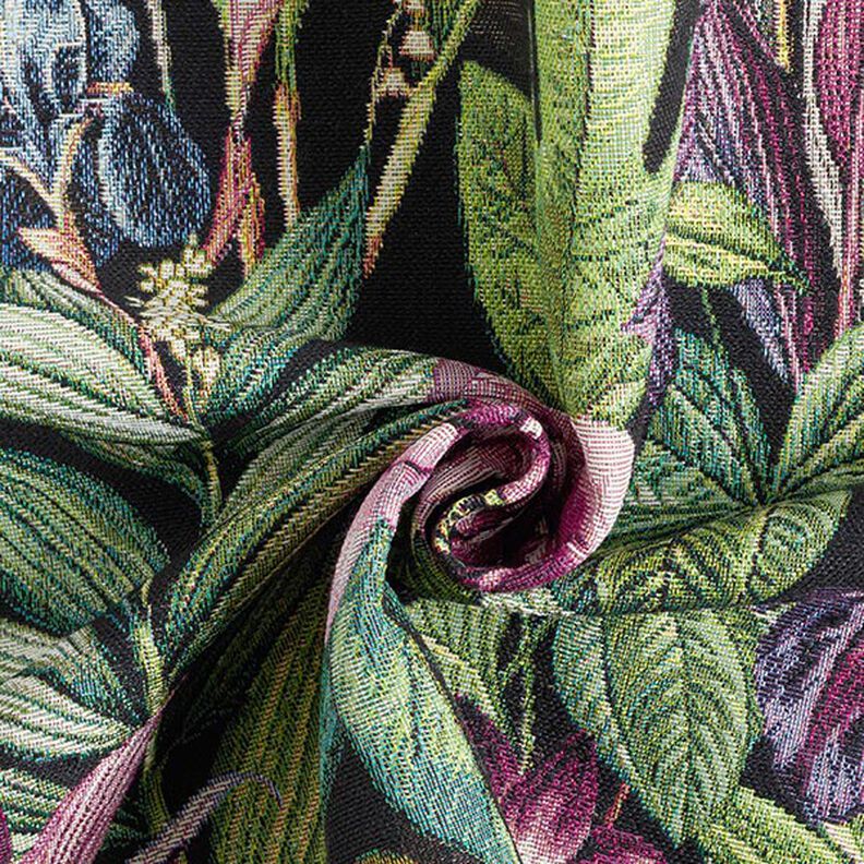 tessuto arredo gobelin fiori – nero,  image number 3
